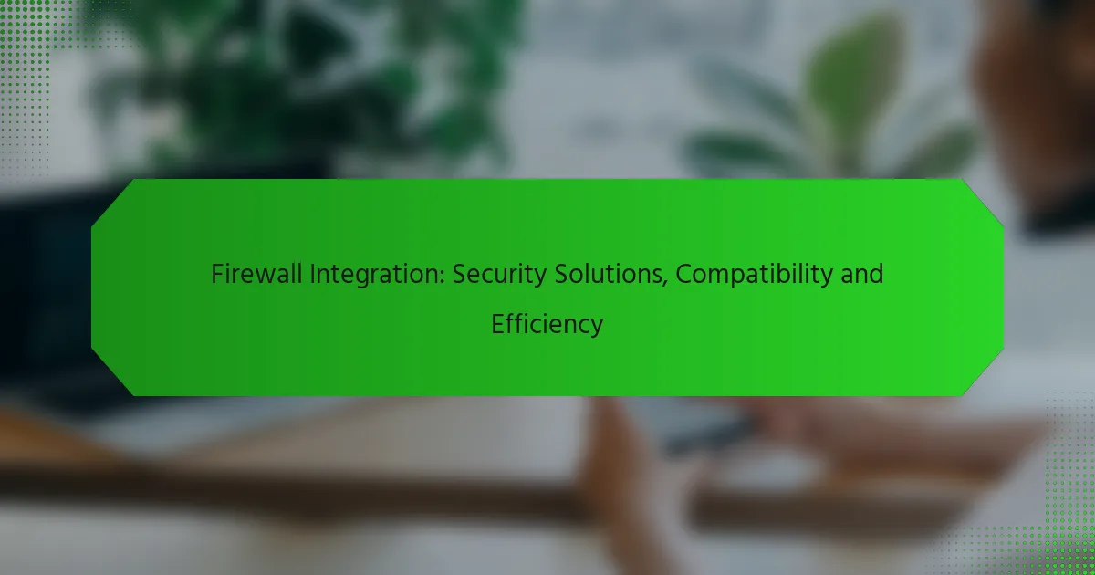 防火墙集成：安全解决方案、兼容性与效率